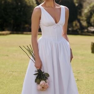 House of CB White Emmelina Midi